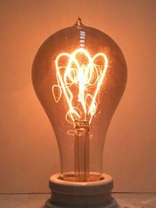 Circa 1900 Carbon Filament Light Bulb