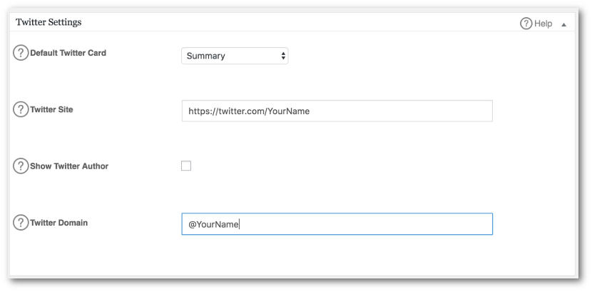 All In One SEO Twitter Settings