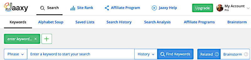 Jaaxy Pro Keyword Research Tool